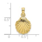 10K Polished Scallop Shell Charm - Image 3