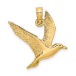 10K Polished and 2-D Seagull Flying Charm