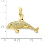 10K 2-D Textured Orca Whale Charm - Image 3