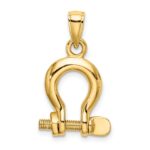 10K 3-D Medium Shackle Link Screw Charm - Image 4