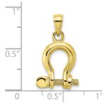 10K 3-D Medium Shackle Link Screw Charm - Image 3