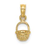 10K 3-D Mini Basket Charm