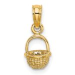 10K 3-D Mini Basket Charm - Image 4