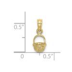 10K 3-D Mini Basket Charm - Image 3