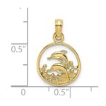 10K Two Dolphins in Circle Charm - Image 3
