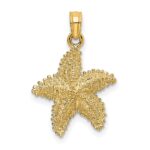 10K Starfish W/ Beaded Texture Charm