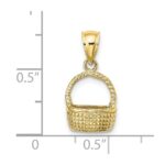 10K 2-D Flat Back Basket Charm - Image 3