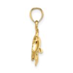 10K Textured Polished Dolphin Jumping Charm - Image 2