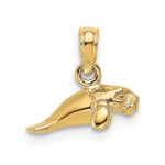 10K 3-D Polished Mini Manatee Charm - Image 4