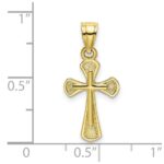 10K Solid Textured Cross Charm - Image 3