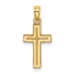 10K 2-D Polished Textured Cross Charm