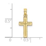 10K 2-D Polished Textured Cross Charm - Image 3