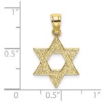 10K Engraved Swirls Star Of David Charm - Image 3
