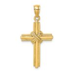 10K Beaded Center Design Cross Charm