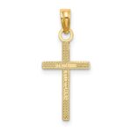 10K Polished Small Cross Charm - Image 4