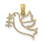 10K Cut-Out Dove with Olive Branch Charm - Image 4