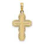 10K Textured w/ Lace Trim Cross Charm