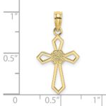 10K Cut-Out and Flat Cross W/ Flower Charm - Image 3