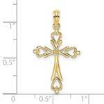 10K Cross Cut-Out w/ Heart Ends Charm - Image 3