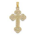 10K Cut-Out Design Cross Charm - Image 4