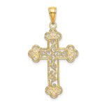 10K Textured  Beaded Edge Cross Charm - Image 4