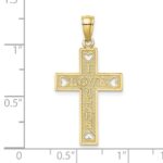 10K  I LOVE JESUS  Cross w/ Hearts Charm - Image 3