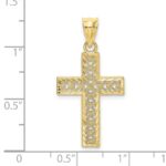 10K D/C Edge and Filigree Center Cross Charm - Image 3