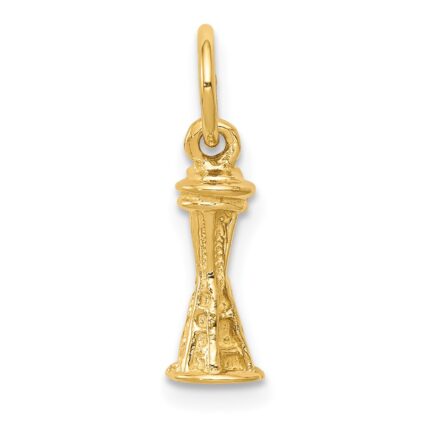 10k Solid Polished 3-D Space Needle Charm