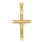 10K Polished and Textured Crucifix Charm