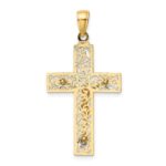 10K Textured Swirl Design Crucifix Charm - Image 4