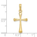 10K Polished Beveled Tip Cross Charm - Image 3