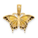10K Small Enameled Yellow Butterfly Charm - Image 4