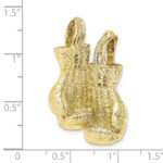 10K 3-D Textured Double Boxing Gloves Charm - Image 3