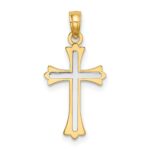 10k Two-tone Center Cross Charm