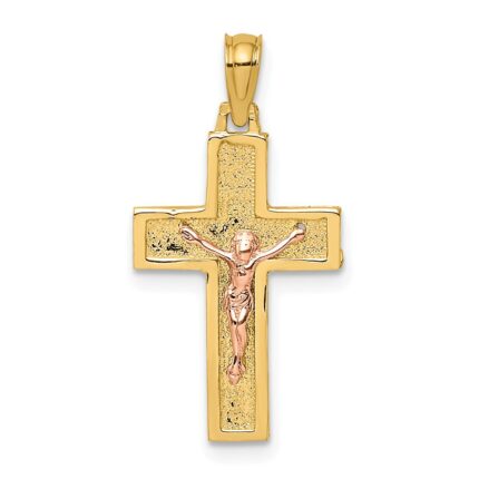10K Two-Tone Latin Crucifix Charm