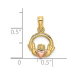 10k Two-Tone Claddagh w/ Heart Charm - Image 3