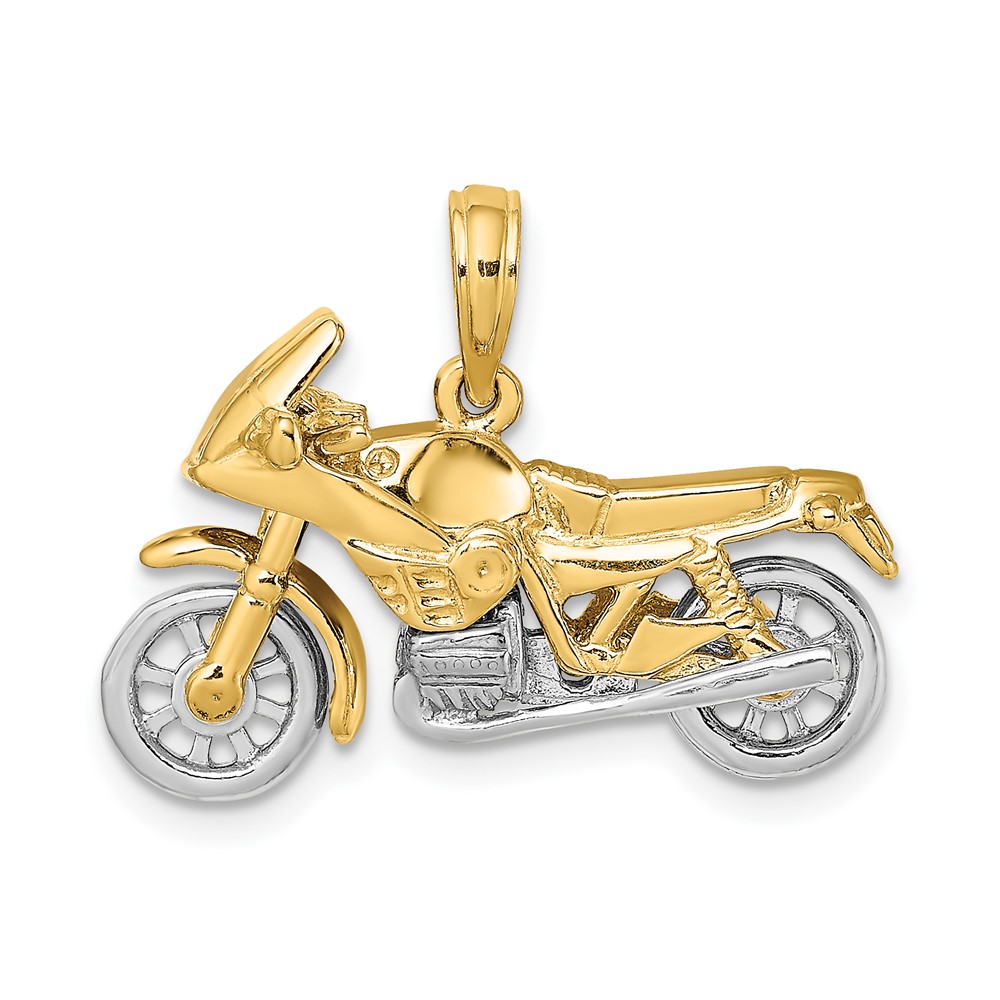 10K9162.jpg 10k Two-tone 3-D Moveable Motorcycle Charm - Image 1