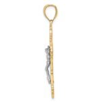 10K Two-tone Crucifix W/ Scrolled Tips Charm - Image 2