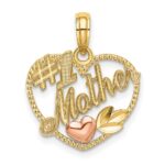 10k Two-Tone Heart w/ #1 MOTHER Charm