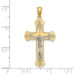 10K Two-tone Engraved Crucifix Charm - Image 3
