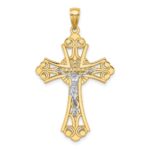 10K Two-tone Cut-Out Crucifix Charm
