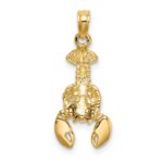 10K w/Rhodium 2-D Moveable Lobster Charm - Image 4
