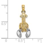 10K w/Rhodium 2-D Moveable Lobster Charm - Image 3