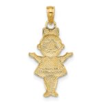 10K Textured w/Rhodium Girl Charm - Image 4