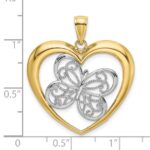 10K w/Rhodium Butterfly In Heart Charm - Image 2