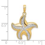 10K w/Rhodium D/C Polished Starfish Charm - Image 3