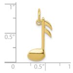 10k Polished Flat-Backed Musical Note Charm - Image 3