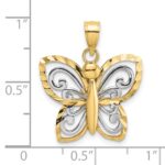 10k w/ Rhodium D/C Butterfly Charm - Image 3