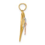 10k Two-tone with White Rhodium BELIEVE in Heart w/ Breast Cancer Ribbon - Image 2