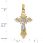 10K Two-tone D/C Crucifix Pendant - Image 2